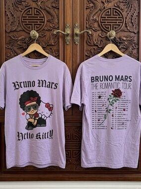 Bruno Mars x Hello Kitty The Romantic Tour T-Shirt Purple